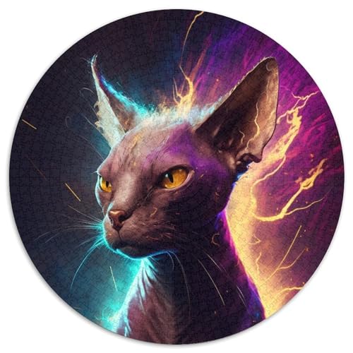 Puzzle für Erwachsene, 1000 Teile, Fantasie-Puzzle mit haarloser Katze, 1000 Teile, pädagogische Aktivität zur Verbesserung der kognitiven Fähigkeiten (67,5 x 67,5 cm) von WGLINGX