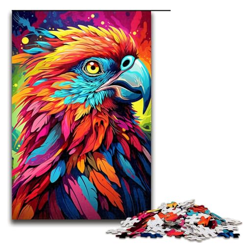 Puzzle für Erwachsene, 1000 Teile, Fantasie-Puzzle mit psychedelischem Papagei, Lernspiel, Herausforderungsspielzeug, einzigartige Heimdekoration und Geschenke (Größe 50 x 75 cm) von WGLINGX