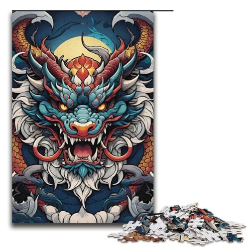 Puzzle für Erwachsene, 1000 Teile, Fantasie-Spielzeug mit fliegendem Drachen, Denkspiel, Spaß für zu Hause, Geburtstagsgeschenk, Reisegeschenk (Größe 38 x 26 cm) von WGLINGX