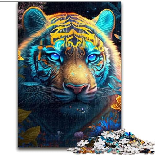 Puzzle für Erwachsene, 1000 Teile, Fantasie-Tiger, Kartonpuzzle, pädagogisches und unterhaltsames Indoor-Spiel für die Heimdekoration (Größe 26x38cm) von WGLINGX
