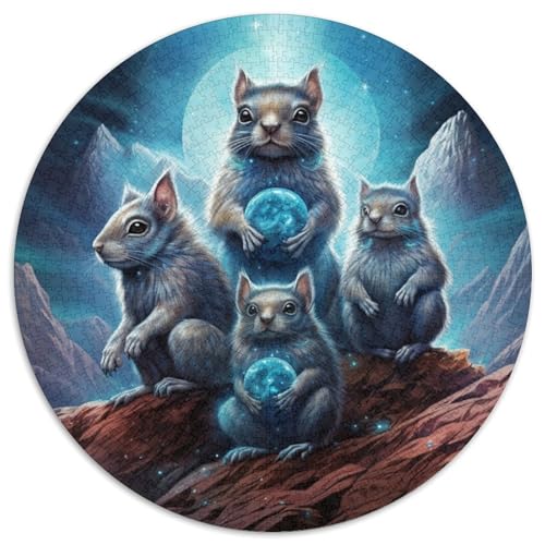 Puzzle für Erwachsene, 1000 Teile, Fantastische Eichhörnchen, Karton-Puzzle, Spielzeug, Geschenk, pädagogisches, intellektuelles, entspannendes Familienspiel (67,5 x 67,5 cm) von WGLINGX
