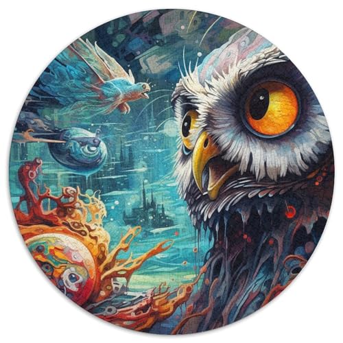 Puzzle für Erwachsene, 1000 Teile, Fantasy-Art-Eulen-Puzzle aus Karton mit interaktivem Familienspiel, Kinder ab 14 Jahren (67,5 x 67,5 cm) von WGLINGX
