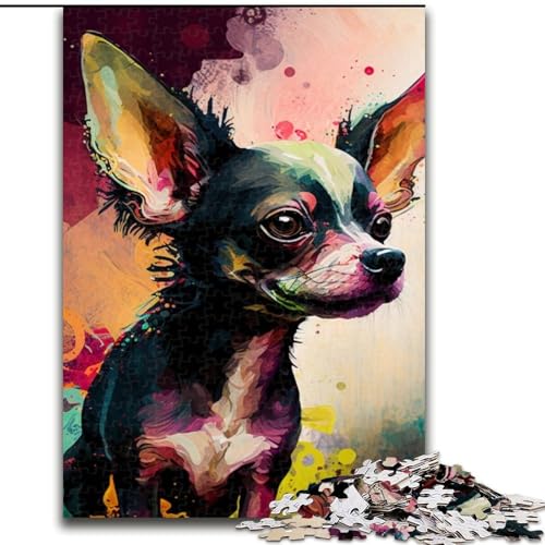 Puzzle für Erwachsene, 1000 Teile, Fantasy-Chihuahua, Holzpuzzle, anspruchsvolle DIY-Kunst für Enthusiasten, Entspannung (Größe 38x26cm) von WGLINGX