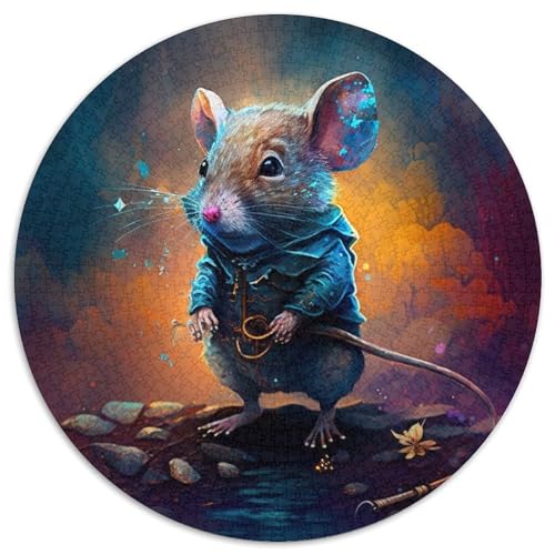 Puzzle für Erwachsene, 1000 Teile, Fantasy-Maus, rundes Puzzle, interaktives Familienspiel, Denksportaufgabe, Geschenk, Lernspielzeug (67,5 x 67,5 cm) von WGLINGX