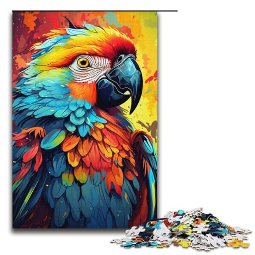 Puzzle für Erwachsene, 1000 Teile, Fantasy-Puzzle mit psychedelischem Papagei, Geschenk zum Geburtstag für Teenager ab 14 Jahren (Größe 38 x 26 cm) von WGLINGX