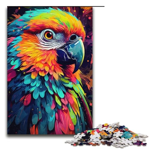 Puzzle für Erwachsene, 1000 Teile, Fantasy-Puzzle mit psychedelischem Papagei, Papppuzzle für Erwachsene, Erwachsene (Größe 38 x 26 cm) von WGLINGX