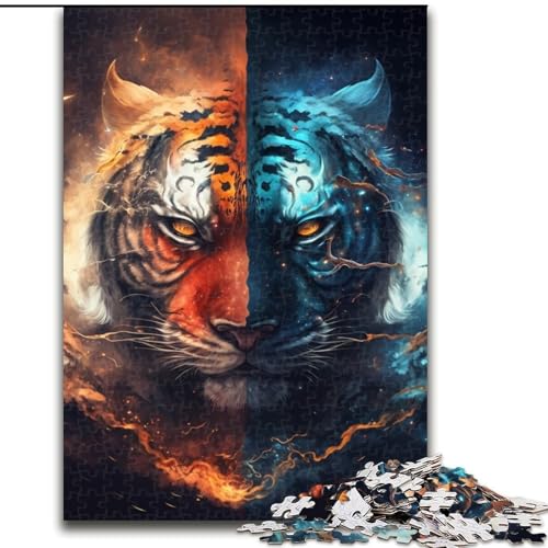 Puzzle für Erwachsene, 1000 Teile, Fantasy-Tiger, unmögliches Puzzle für Erwachsene, Kinder ab 14 Jahren (Größe 26x38cm) von WGLINGX