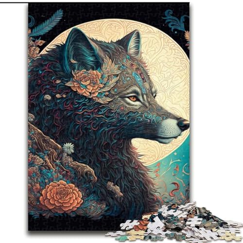 Puzzle für Erwachsene, 1000 Teile, Fantasy-Wolf-Puzzle, 1000 Teile für Erwachsene, Lernspiele, Heimdekoration (Größe 50x75cm) von WGLINGX