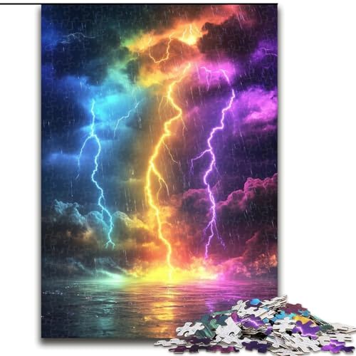 Puzzle für Erwachsene, 1000 Teile, Farbblitz-Holzpuzzle, interaktives Familienspiel, geeignet für Kinder ab 14 Jahren (Größe 50x75cm) von WGLINGX