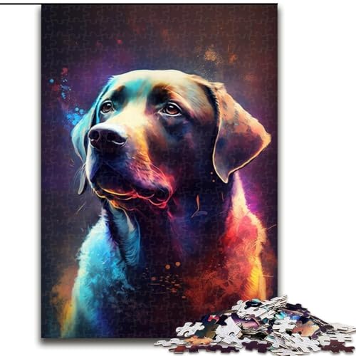 Puzzle für Erwachsene, 1000 Teile, Farbiger Labrador, schwierige Puzzles für Erwachsene, Lernspiele, Heimdekoration (Größe 26x38cm) von WGLINGX