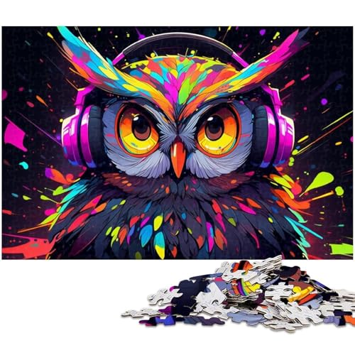 Puzzle für Erwachsene, 1000 Teile, Farbiges Eulen-Puzzle-Quizspiel, ganze Familie, Größe 38 x 26 cm Puzzle für Erwachsene, 1000 Teile, Farbiges Eulen-Puzzle-Quizspiel, ganze Familie, Größe 38 x 26 cm von WGLINGX