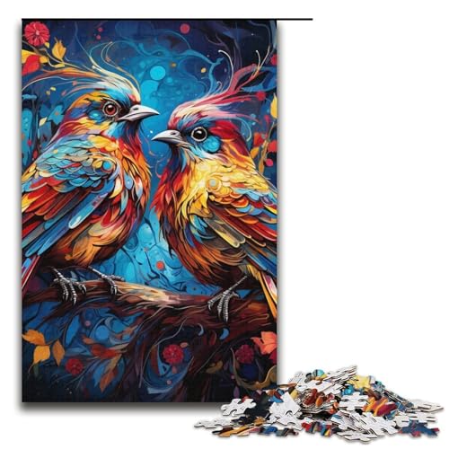 Puzzle für Erwachsene, 1000 Teile, Farbsperling, lustiges Familienpuzzle, Geschenkideen für Teenager ab 14 Jahren, 14,96 x 10,24 Zoll von WGLINGX