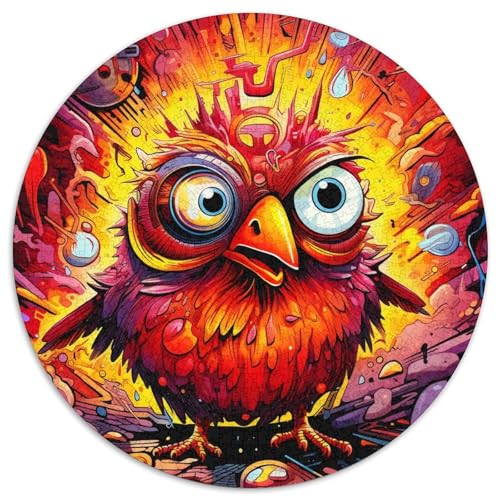Puzzle für Erwachsene, 1000 Teile, Farbvogel, rundes Puzzle, interaktives Familienspiel, Denksportaufgabe, Geschenk, Lernspielzeug (67,5 x 67,5 cm) von WGLINGX