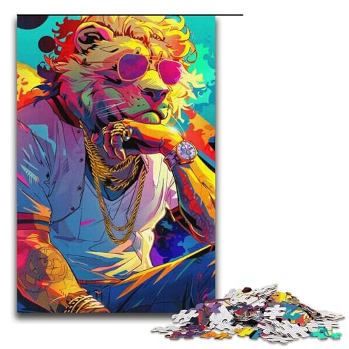 Puzzle für Erwachsene, 1000 Teile, Fashion Lions, Puzzle-Geschenk zum Geburtstag für Teenager ab 14 Jahren (Größe 38 x 26 cm) von WGLINGX
