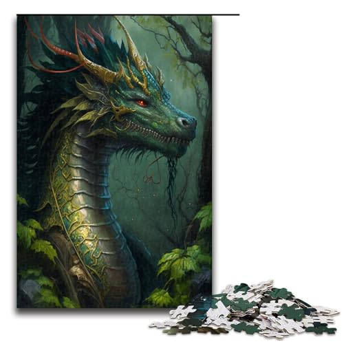Puzzle für Erwachsene, 1000 Teile, Fliegender Drache, Puzzle für Erwachsene, Holzpuzzle, anspruchsvolles Spiel (Größe 50 x 75 cm) von WGLINGX