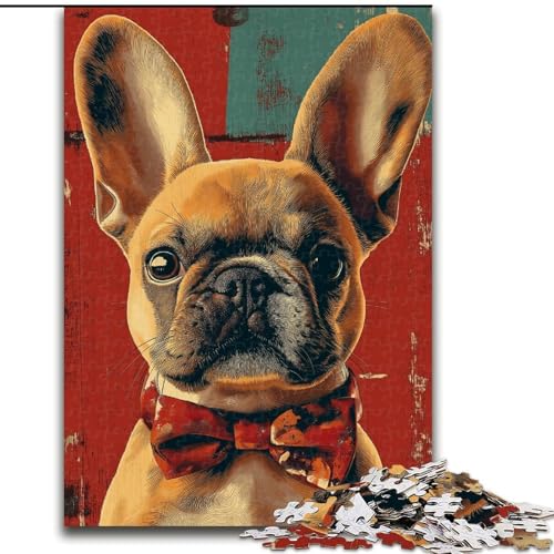 Puzzle für Erwachsene, 1000 Teile, Französische Bulldogge, 1000 Teile, Puzzle für Erwachsene, Lernspiel, Herausforderungsspielzeug (Größe 50x75cm) von WGLINGX