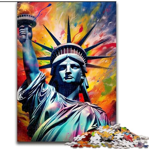 Puzzle für Erwachsene, 1000 Teile, Freiheitsstatue, Papppuzzle, pädagogisches und unterhaltsames Indoor-Spiel zur Heimdekoration (Größe 26x38cm) von WGLINGX