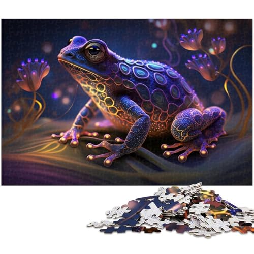 Puzzle für Erwachsene, 1000 Teile, Frosch-Puzzle, Holzpuzzle für Erwachsene, Erwachsene (Größe 50 x 75 cm) von WGLINGX