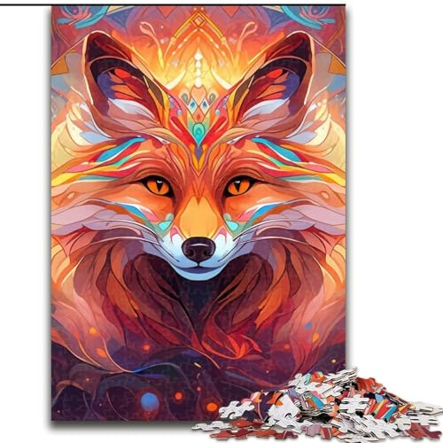 Puzzle für Erwachsene, 1000 Teile, Fuchs, Holzpuzzle, pädagogisches und unterhaltsames Indoor-Spiel zur Heimdekoration (Größe 50x75cm) von WGLINGX