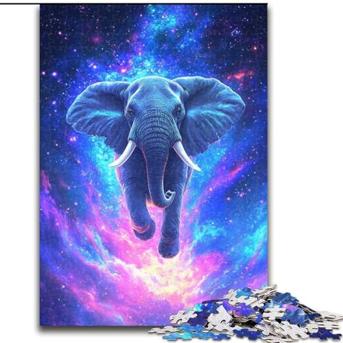 Puzzle für Erwachsene, 1000 Teile, Galaxie-Elefant, Holzpuzzle, perfekt für Familienspaß an Geburtstagen, Weihnachten, Größe 26x38cm Puzzle für Erwachsene, 1000 Teile, Galaxie-Elefant, Holzpuzzle, perfekt für Familienspaß an Geburtstagen, Weihnachten, Größe 26x38cm von WGLINGX