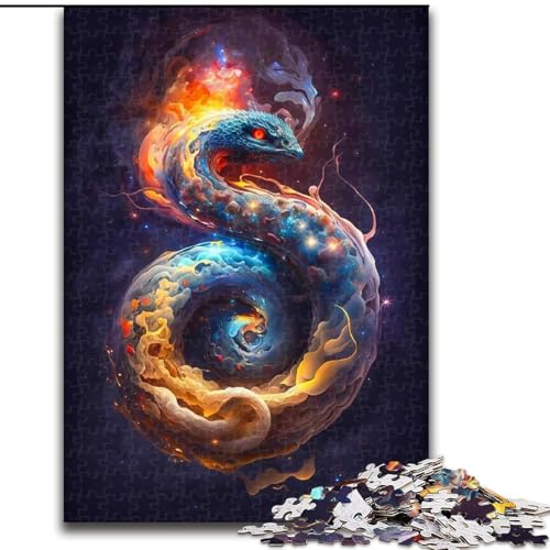 Puzzle für Erwachsene, 1000 Teile, Galaxie-Fantasie-Drache, Holzpuzzle für Erwachsene, DIY-Heimdekor, Denkspiel für Teenager (Größe 50x75cm) von WGLINGX
