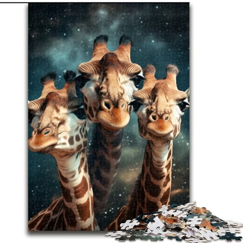 Puzzle für Erwachsene, 1000 Teile, Galaxie-Giraffe, unmögliches Puzzle für Erwachsene, Kinder ab 14 Jahren (Größe 26x38cm) von WGLINGX