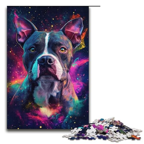 Puzzle für Erwachsene, 1000 Teile, Galaxie-Hund, Puzzle für Teenager, Papppuzzle, Heimkunstdekor (Größe 38 x 26 cm) von WGLINGX