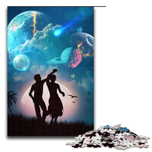 Puzzle für Erwachsene, 1000 Teile, Galaxie-Paar-Puzzle für Erwachsene, Holzpuzzle, Lernspiel (Größe 50 x 75 cm) von WGLINGX