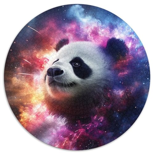 Puzzle für Erwachsene, 1000 Teile, Galaxie-Panda, rundes Puzzle, interaktives Familienspiel, Denksportaufgabe, Geschenk, Lernspielzeug (67,5 x 67,5 cm) von WGLINGX