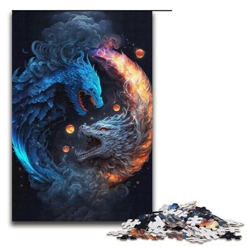Puzzle für Erwachsene, 1000 Teile, Galaxy Art Dragon, Puzzle für Erwachsene, Kartonpuzzle, anspruchsvolles Spiel (Größe 38 x 26 cm) von WGLINGX