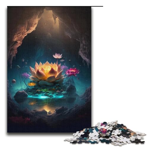 Puzzle für Erwachsene, 1000 Teile, Galaxy Art Lotus, Puzzle-Geschenk zum Geburtstag für Teenager ab 14 Jahren (Größe 38 x 26 cm) von WGLINGX