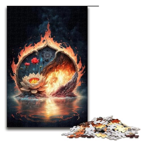 Puzzle für Erwachsene, 1000 Teile, Galaxy Art Lotus, Puzzle für Teenager, Holzpuzzle, Heimkunstdekor (Größe 50 x 75 cm) von WGLINGX