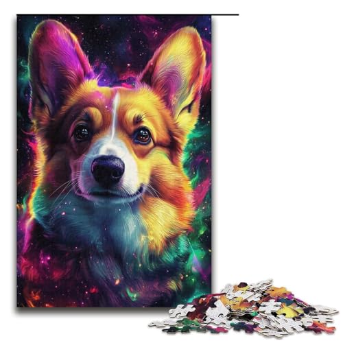 Puzzle für Erwachsene, 1000 Teile, Galaxy Corgi, Puzzle für Erwachsene, Kartonpuzzle, Denksportaufgabe (Größe 38 x 26 cm) von WGLINGX