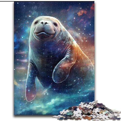 Puzzle für Erwachsene, 1000 Teile, Galaxy Manatee, Puzzle 1000 Teile für Erwachsene, anspruchsvolles Denkspiel für Teenager, Spaß für den Familienspieleabend (Größe 50x75cm) von WGLINGX