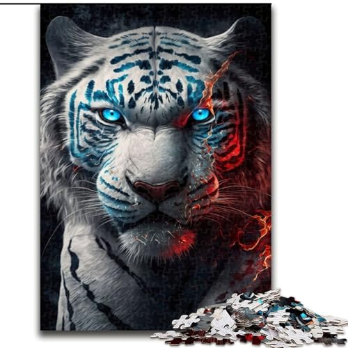 Puzzle für Erwachsene, 1000 Teile, Gefahr, weißer Tiger, Holzpuzzle, perfekt für Familienspaß an Geburtstagen, Weihnachten, Größe 50x75cm Puzzle für Erwachsene, 1000 Teile, Gefahr, weißer Tiger, Holzpuzzle, perfekt für Familienspaß an Geburtstagen, Weihnachten, Größe 50x75cm von WGLINGX