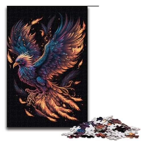 Puzzle für Erwachsene, 1000 Teile, Geheimnisvoller Phönix, tolles Geschenk für Teenager ab 14 Jahren (Größe 50 x 75 cm) von WGLINGX