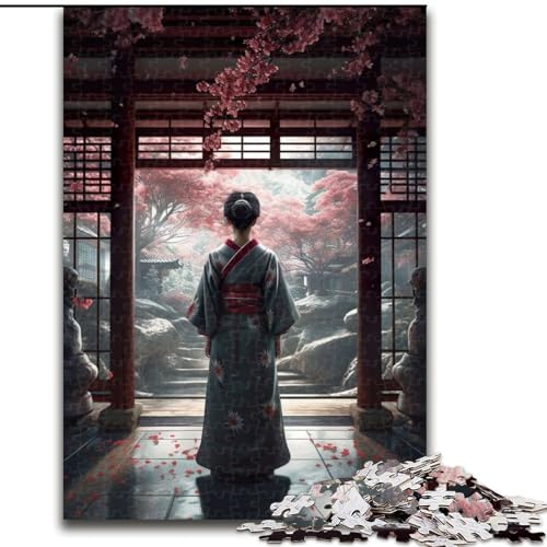 Puzzle für Erwachsene, 1000 Teile, Geisha in Kominka, Puzzle für Erwachsene, anspruchsvolles Denkspiel für Teenager, perfekt als Heimdekoration oder Geschenk, Größe 50x75cm von WGLINGX