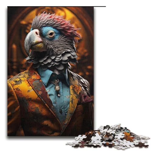 Puzzle für Erwachsene, 1000 Teile, Gemälde, buntes Papageien-Puzzle, tolles Geschenk für Teenager ab 14 Jahren (Größe 38 x 26 cm) von WGLINGX