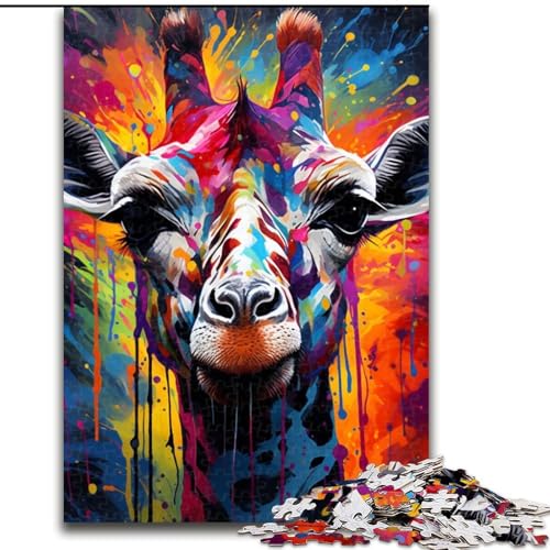 Puzzle für Erwachsene, 1000 Teile, Giraffen-Puzzle aus Pappe, pädagogisches und unterhaltsames Indoor-Spiel zur Heimdekoration (Größe 26x38cm) von WGLINGX