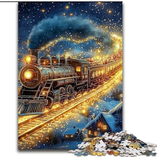 Puzzle für Erwachsene, 1000 Teile, Golden Train, Puzzle für Erwachsene, 1000 Teile, für Teenager, Familien-Lernspiele, Heimdekoration, Geschenk (Größe 50x75cm) von WGLINGX