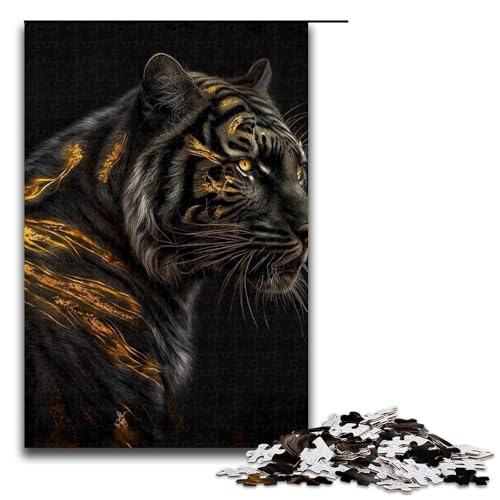 Puzzle für Erwachsene, 1000 Teile, Goldene Tiger, Heimdekoration, Puzzle, Spielzeug, (Größe 50 x 75 cm) von WGLINGX