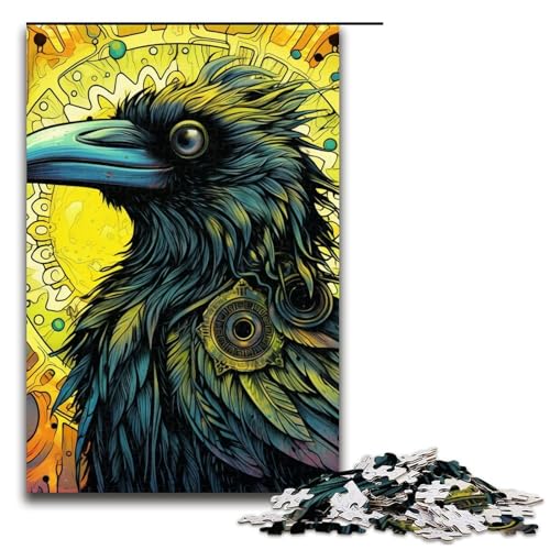 Puzzle für Erwachsene, 1000 Teile, Grüne Krähe, Heimdekoration, Puzzle, Spielzeug, (Größe 50 x 75 cm) von WGLINGX