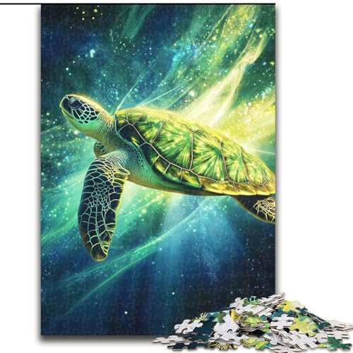 Puzzle für Erwachsene, 1000 Teile, Grüne Schildkröte, anspruchsvolle Puzzles, Spaß für die ganze Familie, Basteln, perfekt für Geburtstage, Feiertage (Größe 26x38cm) von WGLINGX