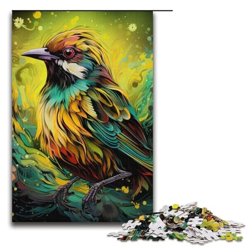 Puzzle für Erwachsene, 1000 Teile, Grüner Spatz, Heimdekoration, Puzzle, Spielzeug, (Größe 38 x 26 cm) von WGLINGX