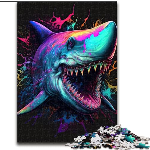 Puzzle für Erwachsene, 1000 Teile, Hai, buntes Puzzle für Erwachsene, 1000 Teile, anspruchsvolles DIY-Denkspiel für Teenager, Größe 26x38cm Puzzle für Erwachsene, 1000 Teile, Hai, buntes Puzzle für Erwachsene, 1000 Teile, anspruchsvolles DIY-Denkspiel für Teenager, Größe 26x38cm von WGLINGX
