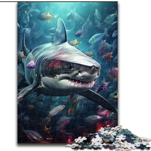 Puzzle für Erwachsene, 1000 Teile, Hai-Puzzle, 1000 Teile für Erwachsene, Lernspiel, Herausforderungsspielzeug (Größe 26x38cm) von WGLINGX