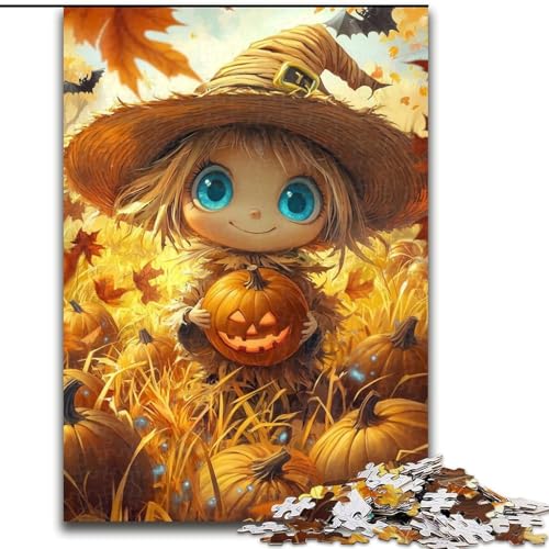 Puzzle für Erwachsene, 1000 Teile, Halloween-Vogelscheuche, 1000-teiliges Puzzle, interaktives Familienspiel, Denksportgeschenk, Lernspielzeug (Größe 26x38cm) von WGLINGX