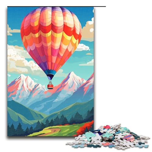 Puzzle für Erwachsene, 1000 Teile, Heißluftballon mit Bergen, Spaß für die ganze Familie, Puzzle-Geschenke für Freunde und Familie, für Teenager ab 14 Jahren (Größe 50 x 75 cm) von WGLINGX