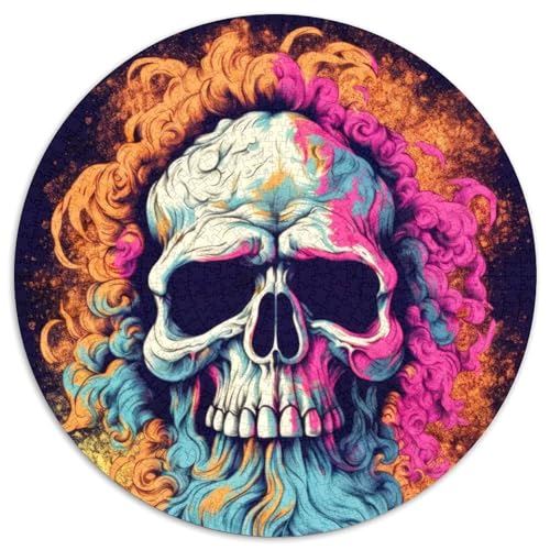 Puzzle für Erwachsene, 1000 Teile, Hippie-Totenkopf, bärtiger Puzzle für Erwachsene für Jugendliche, Lernspiele, Geschenke (67,5x67,5cm) von WGLINGX