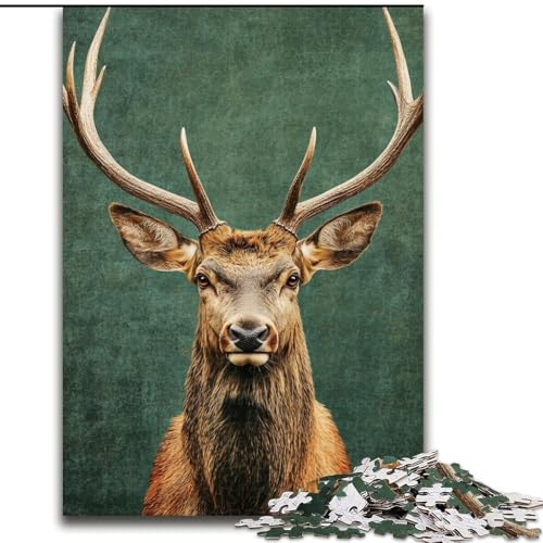 Puzzle für Erwachsene, 1000 Teile, Hirsch-Puzzle für Erwachsene, 1000 Teile, für Teenager, Familien-Lernspiele, Heimdekoration, Geschenk (Größe 26x38cm) von WGLINGX